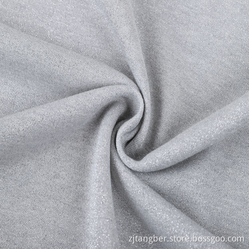 Tissu éponge microfibre lurex de coton polyester brillant tricoté